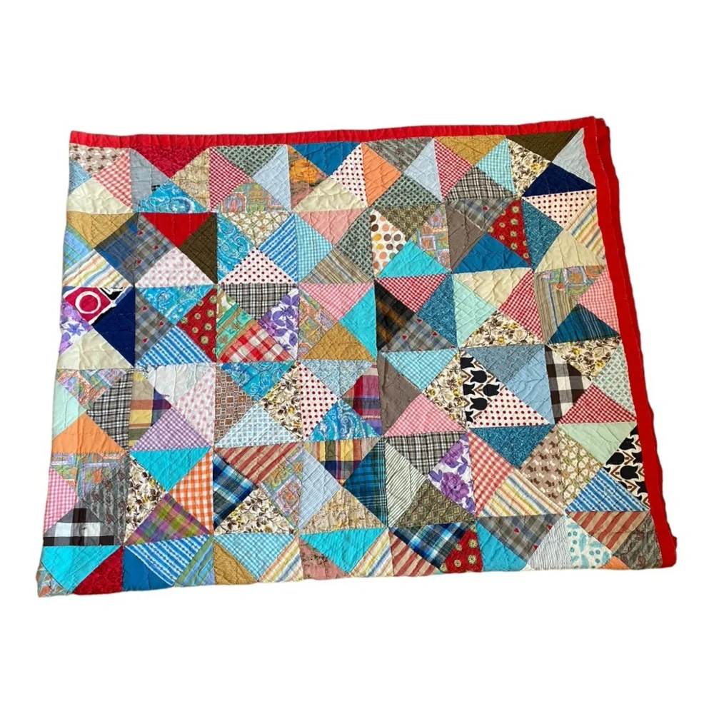 VTG HANDMADE PATCHWORK QUILT - Picture 10 of 14